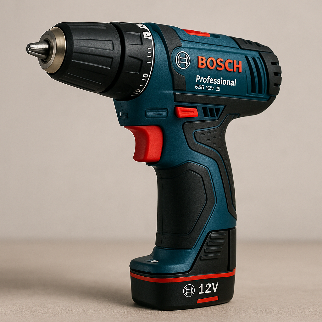 Taladro percutor Bosch Professional GSB 12V-15 a batería en primer plano